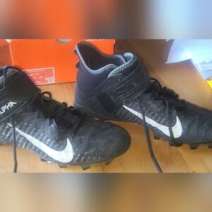 Nike Black and White Alpha Football Cleats